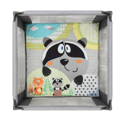 Chicco Tot Quad Portable Square Baby Playpen - Honey Bear (Grey)