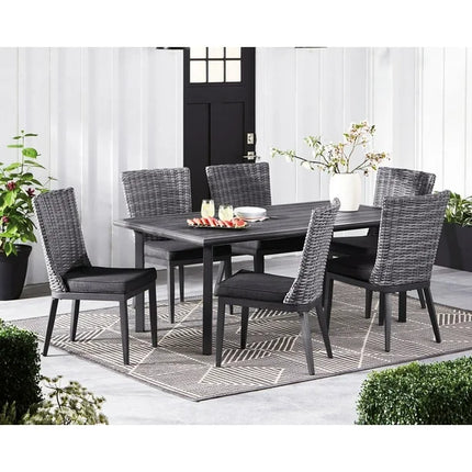 Hometrends Asteri 7 Piece Dining Set, Outdoor Patio Dining Sets,  Grey/Black