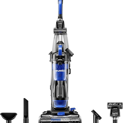 Eureka Powerful Bagless Upright Vacuum Cleaners for Home Pets, Lightweight Household Vacuum Cleaner for Carpet and Hard Floor, PowerSpeed NEU280C with Pet Turbo Brush, Blue