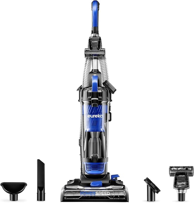 Eureka Powerful Bagless Upright Vacuum Cleaners for Home Pets, Lightweight Household Vacuum Cleaner for Carpet and Hard Floor, PowerSpeed NEU280C with Pet Turbo Brush, Blue