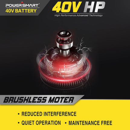 PowerSmart Cordless Lawn Mower 17 Inch 3-in-1 with 40V 4.0Ah Lithium-ion Battery and Charger