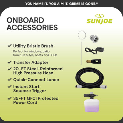 Sun Joe SPX3000-XT 2200 Max PSI 1.65 GPM 13 Amp Xtream Clean Electric Pressure Washer