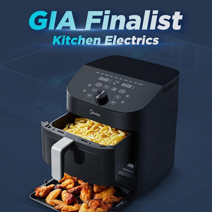 Midea Dual Basket Air Fryer Oven 11 Quart 8 in 1 Functions, Clear Window, Smart Sync Finish, Works with Alexa, Wi-Fi Connectivity MAD111D8APKW