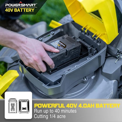 PowerSmart Cordless Lawn Mower 17 Inch 3-in-1 with 40V 4.0Ah Lithium-ion Battery and Charger