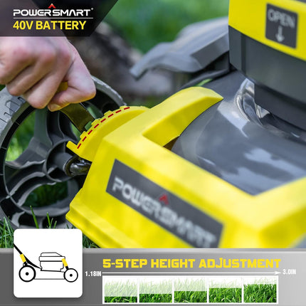 PowerSmart Cordless Lawn Mower 17 Inch 3-in-1 with 40V 4.0Ah Lithium-ion Battery and Charger
