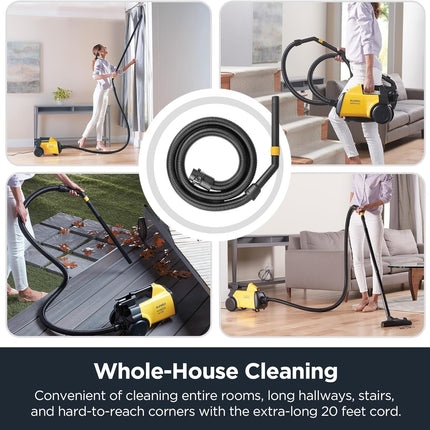 Eureka Mighty Mite 3670G Corded Canister Vacuum Cleaner Bagged for Carpets and Hard floors,Pet,Yellow w/ 2 Dust Bags