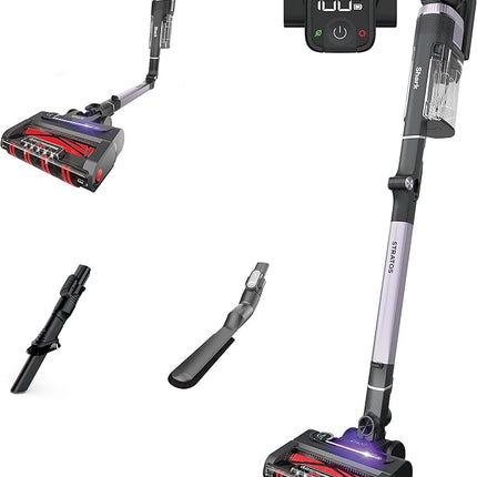 Shark Stratos Cordless Vacuum with Clean Sense IQ and Odour Neutralizer, DuoClean Powerfins HairPro, Includes Duster Crevice Tool & Anti-Allergen Brush, Up to 60 Minute Runtime, Ash Purple, IZ862HC (Refurbished)
