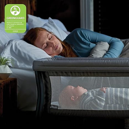 Chicco LullaGo® Anywhere Portable Bassinet, Lightweight, Space-Saving Baby Bassinet with Waterproof Mattress and Fitted Sheet, Travel Crib for Baby Includes Carry Bag