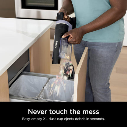 Shark Stratos Cordless Vacuum with Clean Sense IQ and Odour Neutralizer, DuoClean Powerfins HairPro, Includes Duster Crevice Tool & Anti-Allergen Brush, Up to 60 Minute Runtime, Ash Purple, IZ862HC (Refurbished)