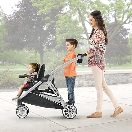 Chicco BravoFor2 Double Stroller Stand/Sit, Iron