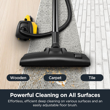 Eureka Mighty Mite 3670G Corded Canister Vacuum Cleaner Bagged for Carpets and Hard floors,Pet,Yellow w/ 2 Dust Bags