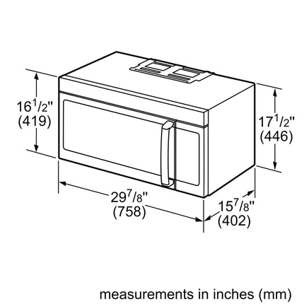 Bosch 500 Series 30 in. 2.1 cu. ft. Over the Range Microwave in Stainless Steel HMV5053C