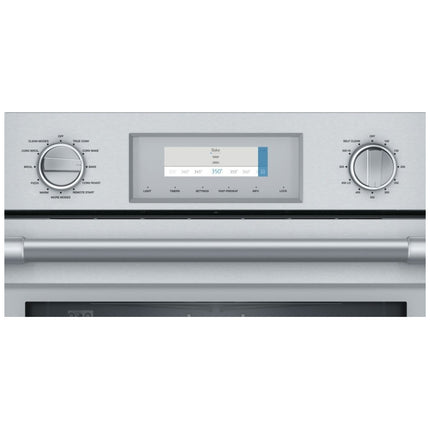 Thermador Professional Series PO301W Single Wall Oven, 30 inch Exterior Width, True Convection, Self Clean, 4.5 cu. ft. Capacity, Temperature Probe, Wifi Enabled, Stainless Steel colour Telescopic Gliding Extension Rack, True European Convection