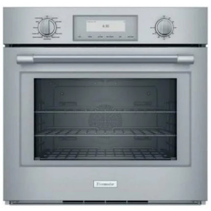 Thermador Professional Series PO301W Single Wall Oven, 30 inch Exterior Width, True Convection, Self Clean, 4.5 cu. ft. Capacity, Temperature Probe, Wifi Enabled, Stainless Steel colour Telescopic Gliding Extension Rack, True European Convection