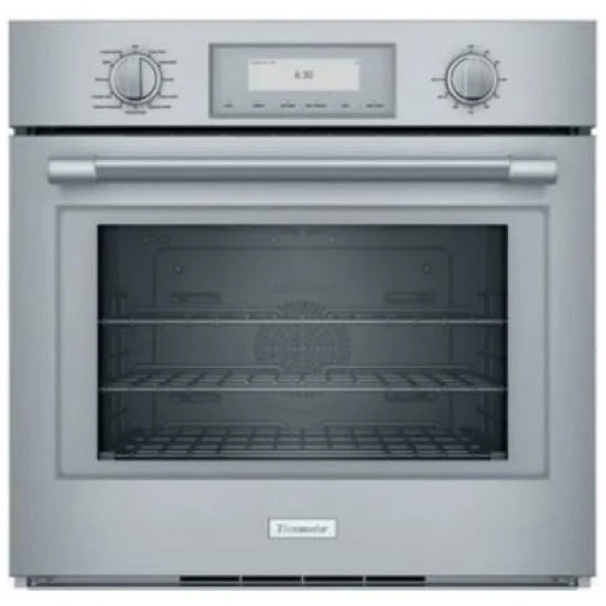 Thermador Professional Series PO301W Single Wall Oven, 30 inch Exterior Width, True Convection, Self Clean, 4.5 cu. ft. Capacity, Temperature Probe, Wifi Enabled, Stainless Steel colour Telescopic Gliding Extension Rack, True European Convection