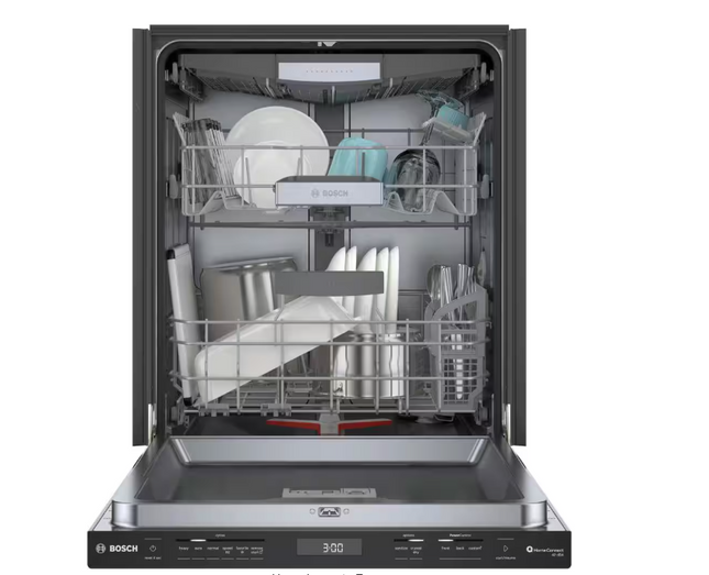 Bosch 800 Series 24 in. Black Top Control Tall Tub Pocket Handle Dishwasher with Stainless Steel Tub, 42 dBA, SHP78CM6N  Black Noir