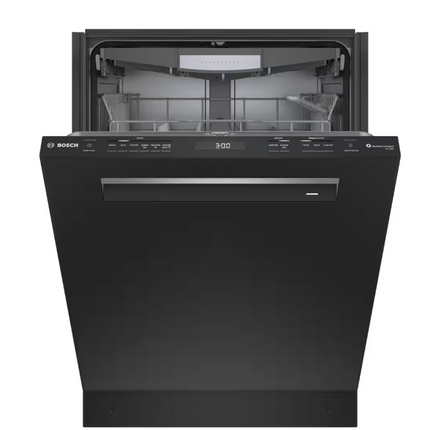 Bosch 800 Series 24 in. Black Top Control Tall Tub Pocket Handle Dishwasher with Stainless Steel Tub, 42 dBA, SHP78CM6N  Black Noir