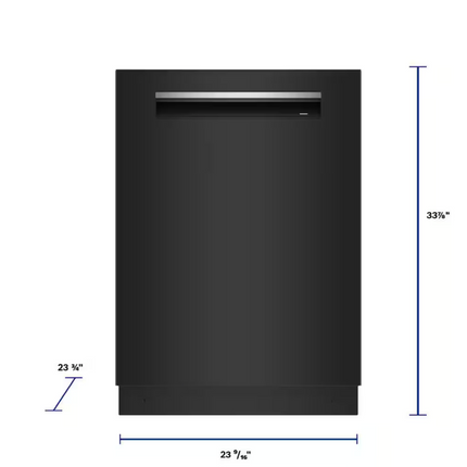 Bosch 800 Series 24 in. Black Top Control Tall Tub Pocket Handle Dishwasher with Stainless Steel Tub, 42 dBA, SHP78CM6N  Black Noir