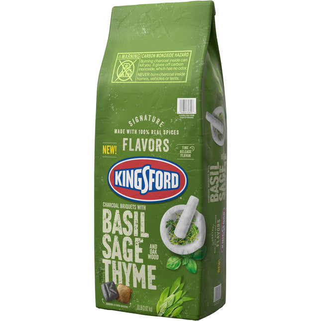 Kingsford 12 lbs. BBQ Smoker Charcoal Briquettes with Basil Sage Thyme and Oak Wood